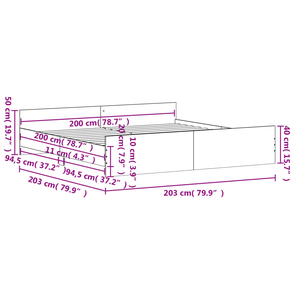 Estrutura de Cama Moona - 200x200 cm - Branco - Design Moderno