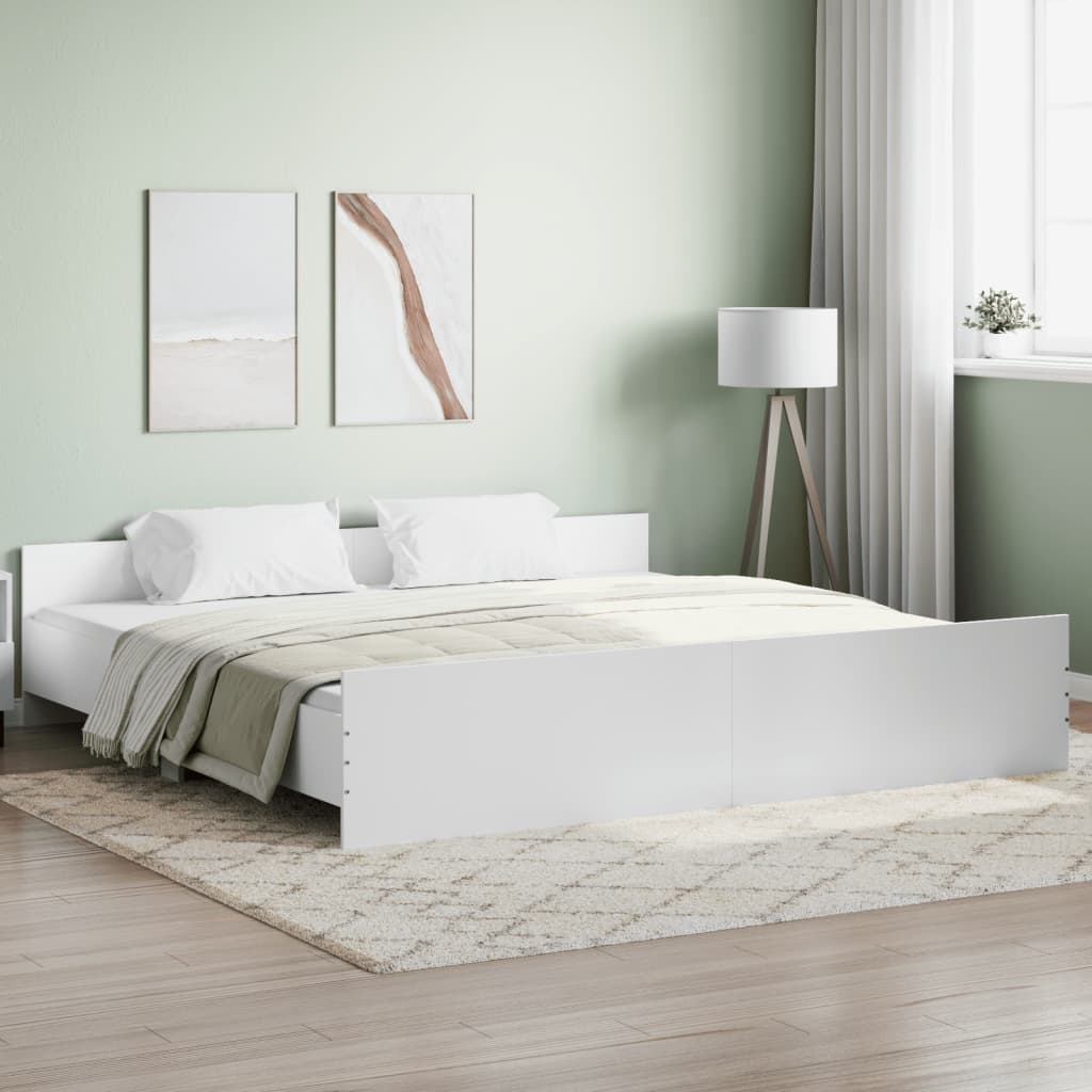 Estrutura de Cama Moona - 200x200 cm - Branco - Design Moderno