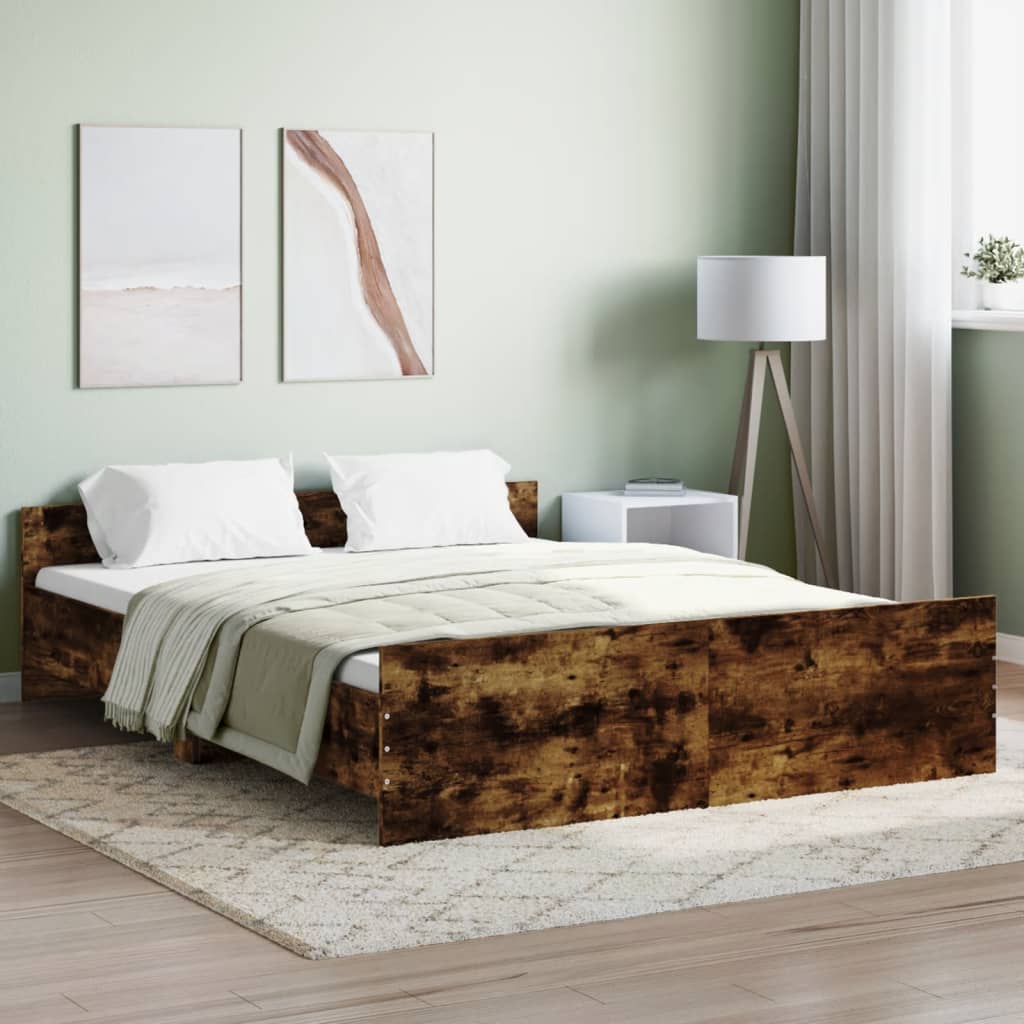 Estrutura de Cama Moona - 140x200 cm - Madeira Rustica - Design Moderno