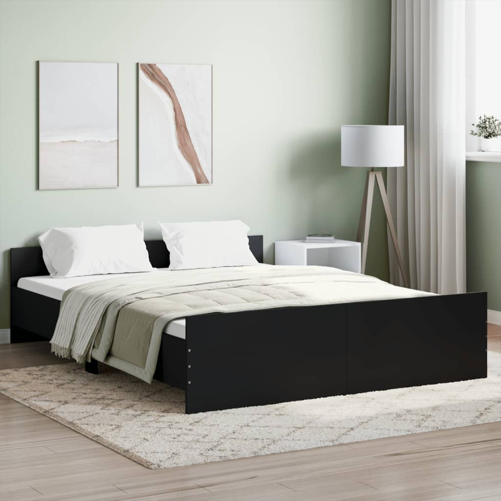 Estrutura de Cama Moona - 150x200 cm - Preto - Design Moderno