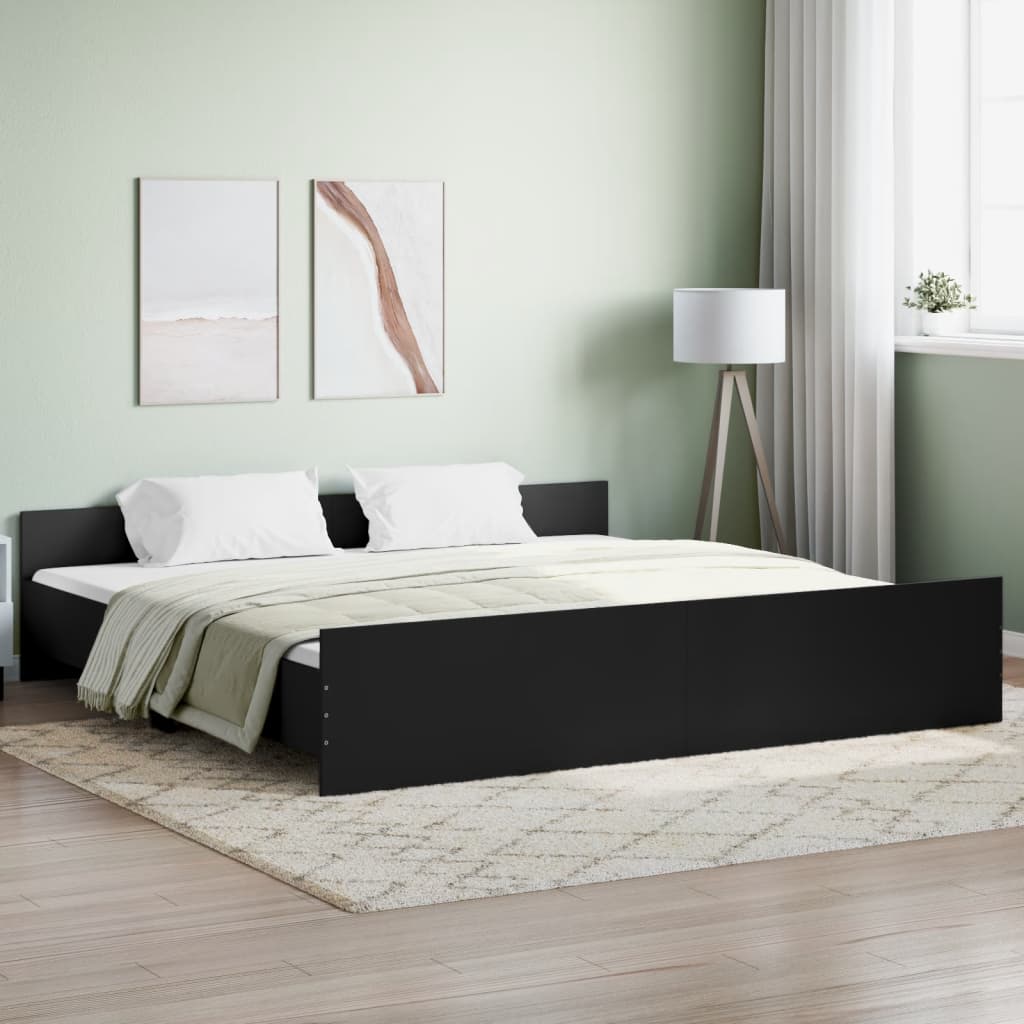 Estrutura de Cama Moona - 180x200 cm - Preto - Design Moderno