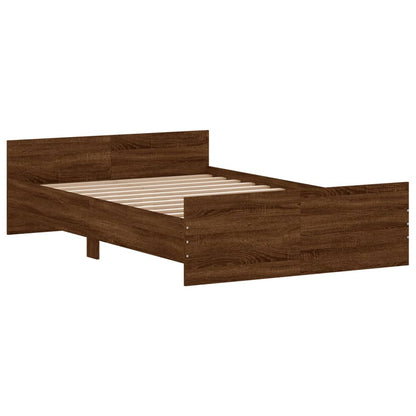 Estrutura de Cama Moona - 120x190 cm - Nogueira - Design Moderno