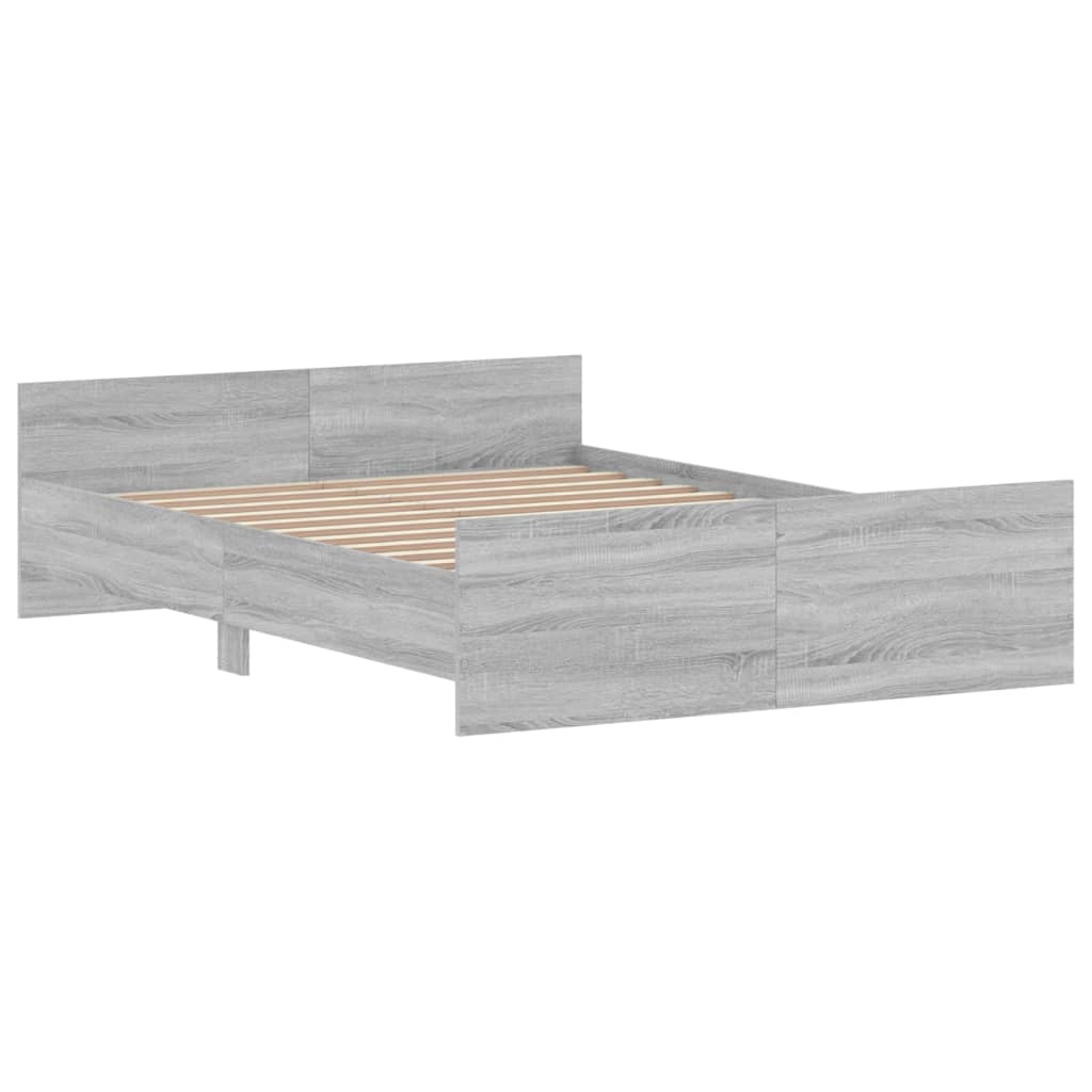 Estrutura de Cama Moona - 140x190 cm - Cinzento - Design Moderno