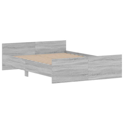 Estrutura de Cama Moona - 140x190 cm - Cinzento - Design Moderno