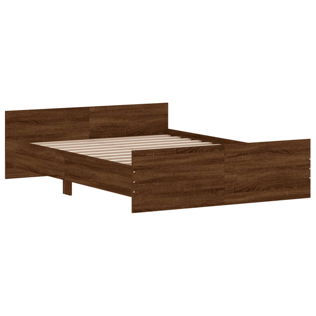 Estrutura de Cama Moona - 140x190 cm - Nogueira - Design Moderno