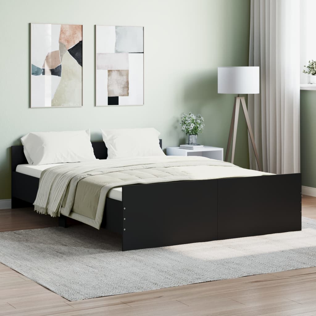 Estrutura de Cama Moona - 135x190 cm - Preto - Design Moderno