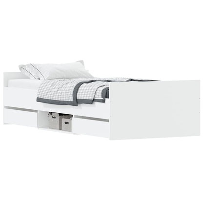 Estrutura de cama c/ painéis cabeceira e pés 90x200 cm branco