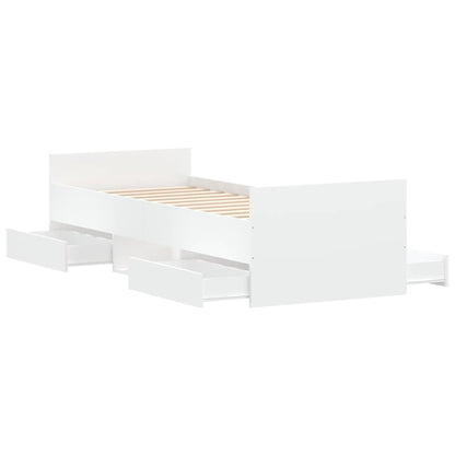 Estrutura de cama c/ painéis cabeceira e pés 75x190 cm branco