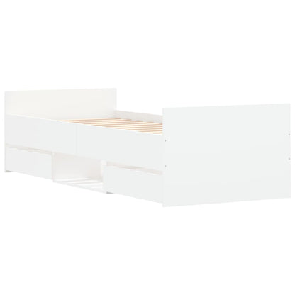 Estrutura de cama c/ painéis cabeceira e pés 75x190 cm branco