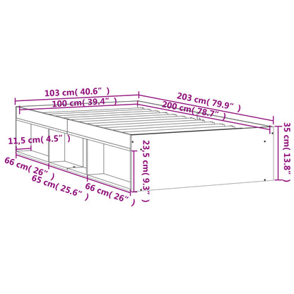 Estrutura de cama 100x200 cm preto