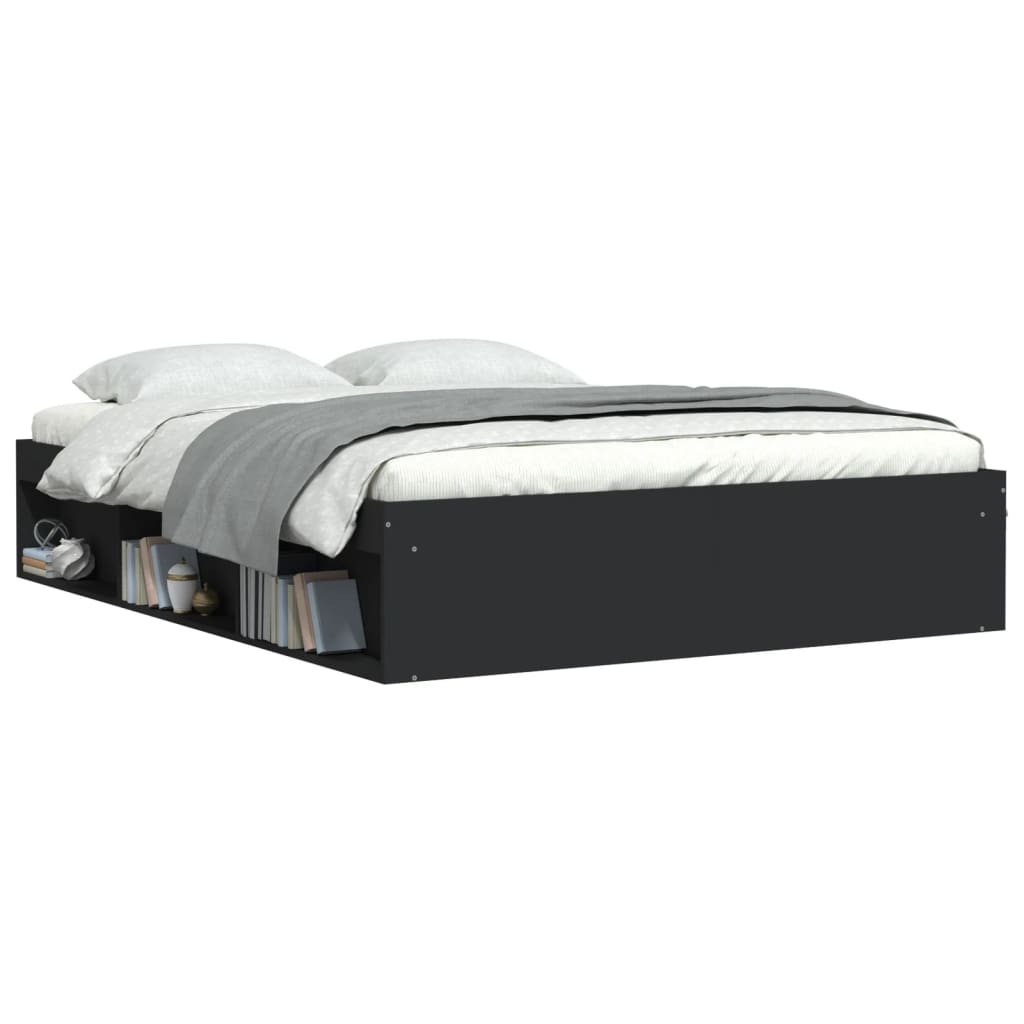 Estrutura de cama king 150x200 cm preto