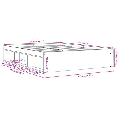 Estrutura de cama king 150x200 cm preto