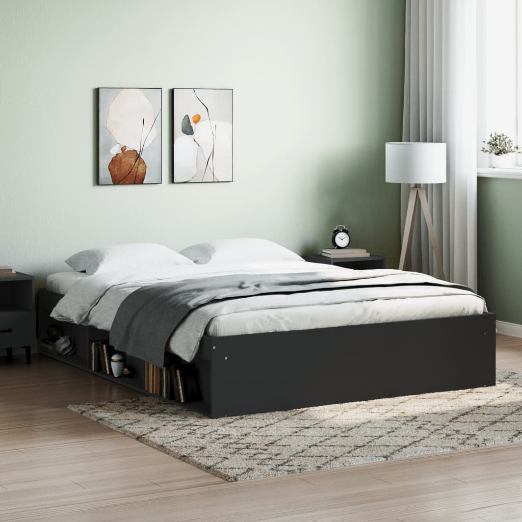 Estrutura de cama king 150x200 cm preto