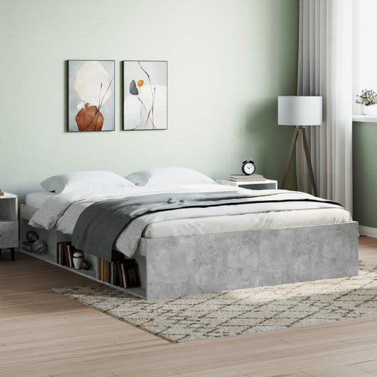 Estrutura de cama king 150x200 cm cinza cimento