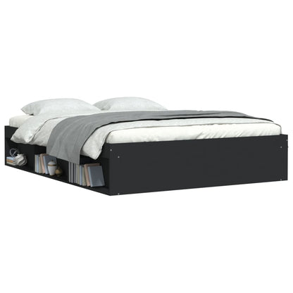 Estrutura de cama 140x190 cm preto