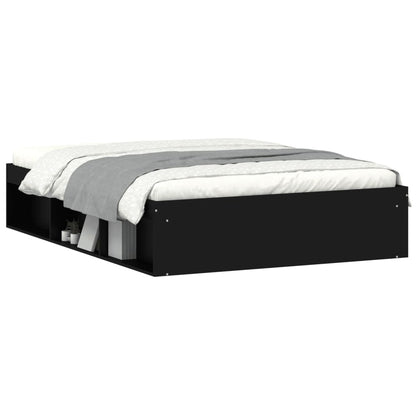 Estrutura de cama de casal 135x190 cm preto