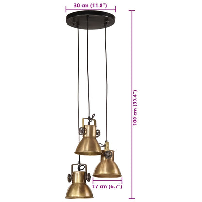 Candeeiro suspenso 25 W 30x30x100 cm E27 bronze antigo