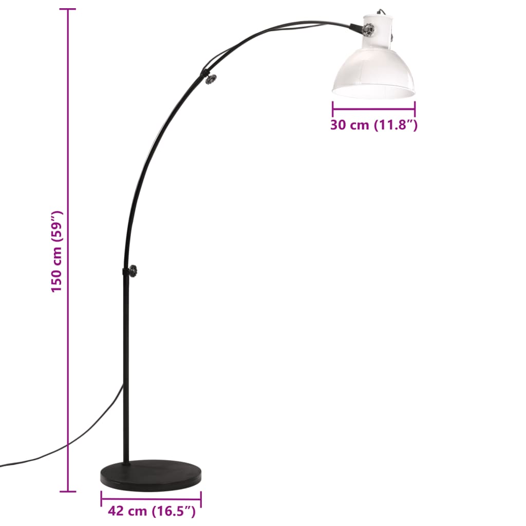 Candeeiro de pé 25 W 150 cm E27 branco