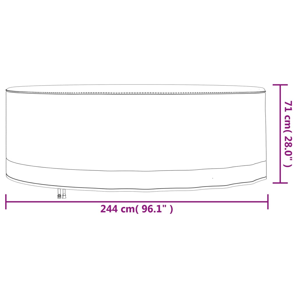 Capa para mobiliário de jardim Ø 244x71 cm 600D oxford bege