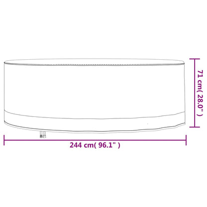 Capa para mobiliário de jardim Ø 244x71 cm 600D oxford bege