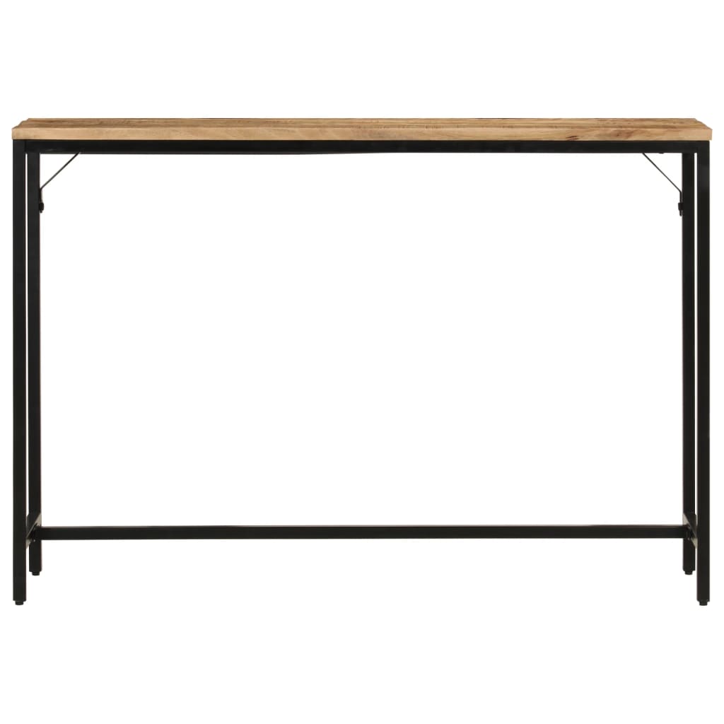 Mesa consola 110x30x75 cm madeira mangueira áspera maciça/ferro