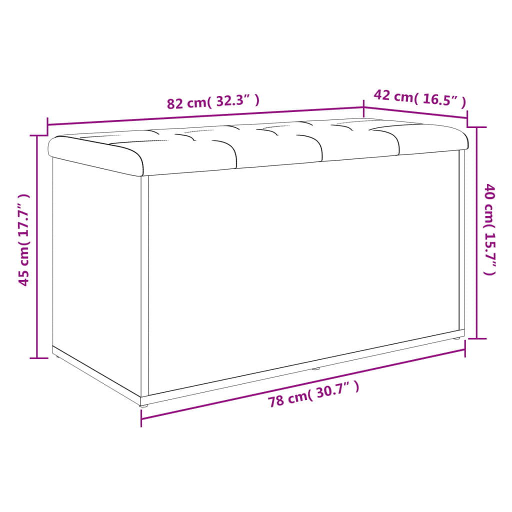 Banco de arrumação 82x42x45 cm derivados de madeira branco