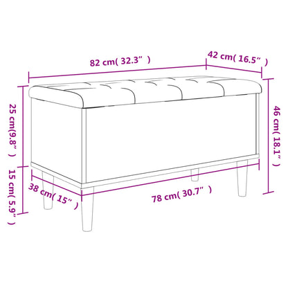 Banco de arrumação 82x42x46 cm derivados de madeira branco