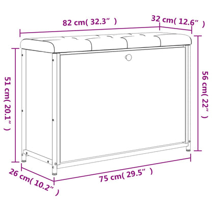 Banco sapateira com gaveta articulada 82x32x56 cm preto