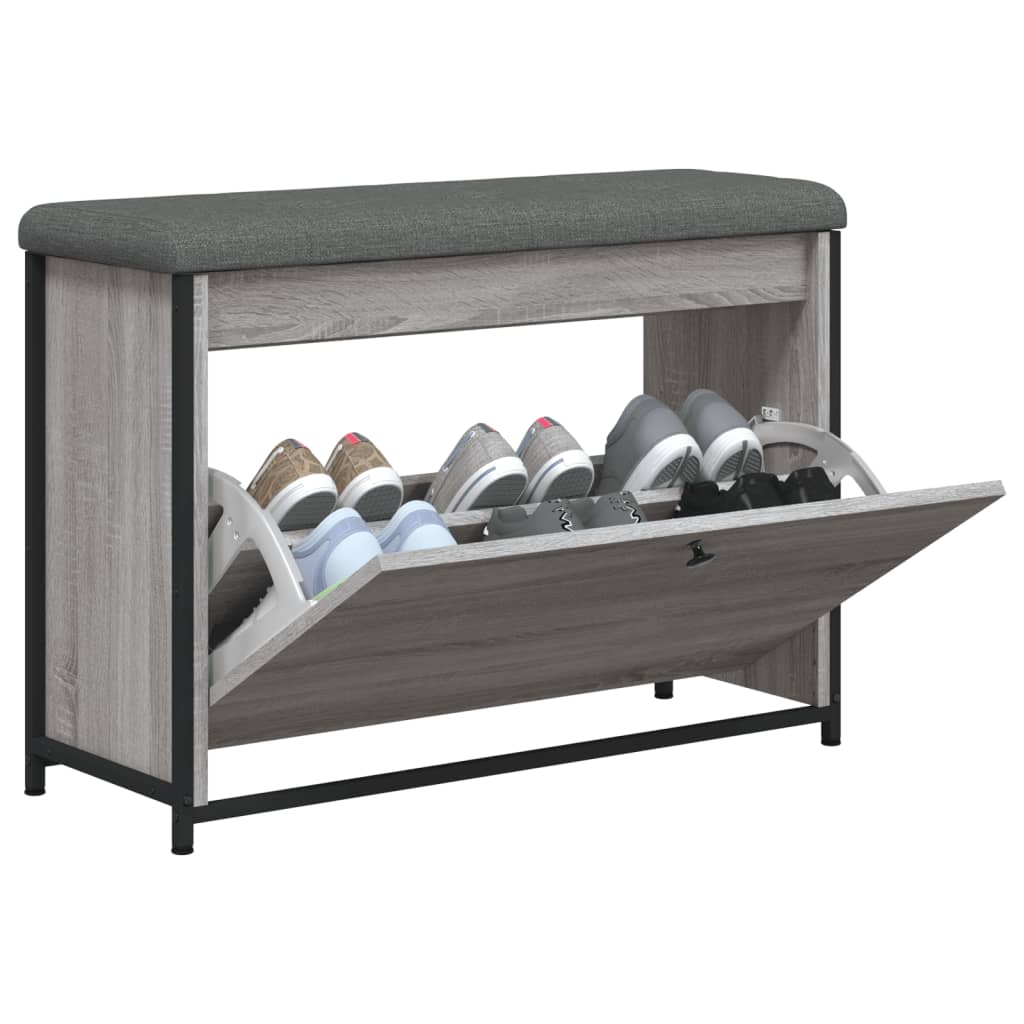 Banco sapateira c/ gaveta articulada 82x32x56cm cinzento sonoma