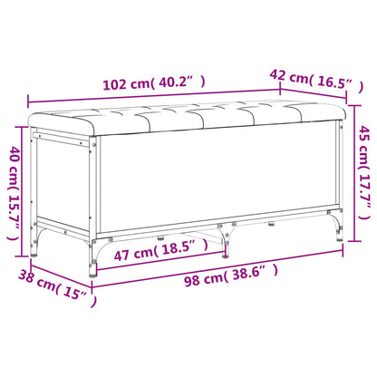 Banco arrumação 102x42x45 cm derivados madeira carvalho sonoma