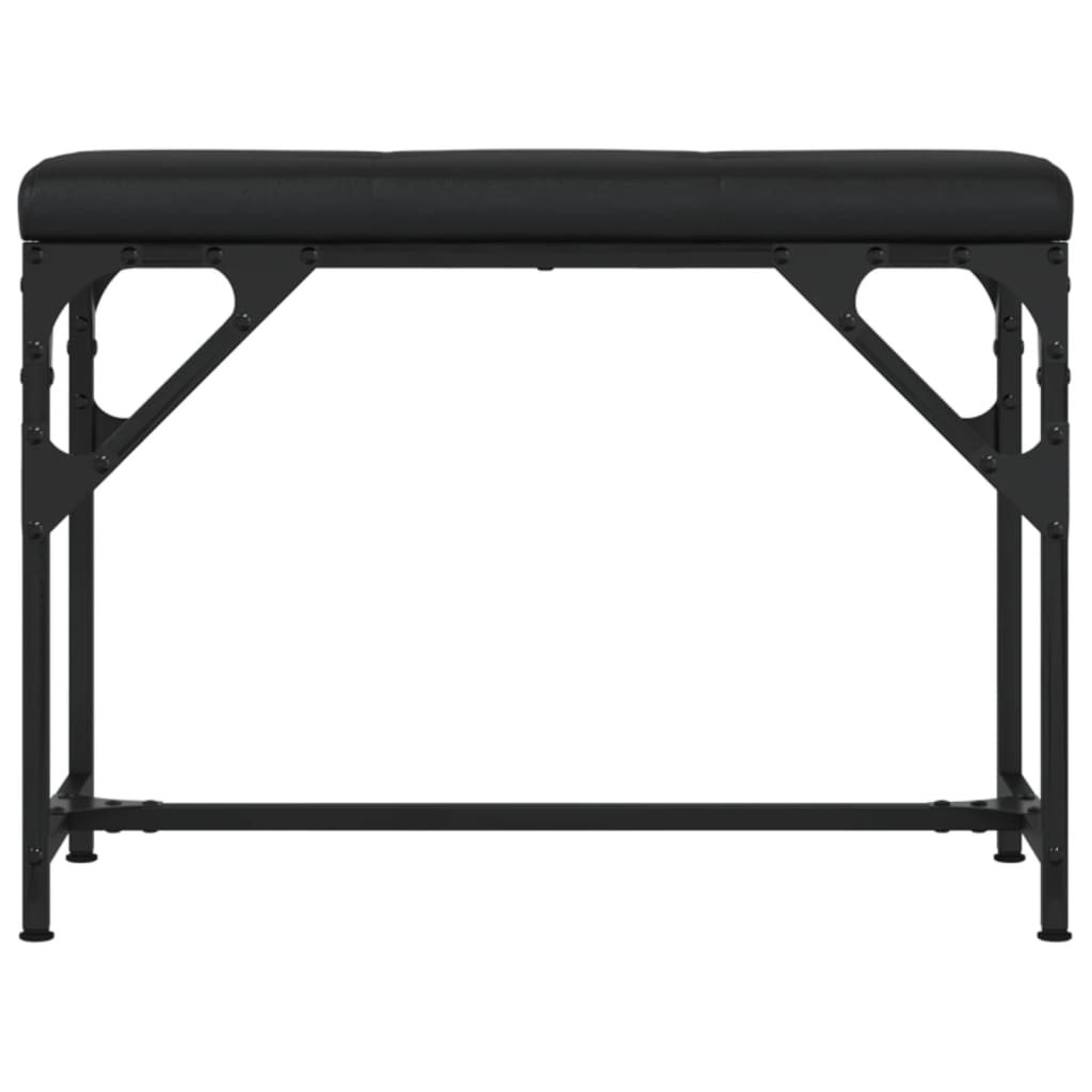 Banco de jantar 62x32x45 cm aço e couro artificial preto