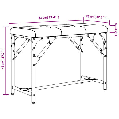 Banco de jantar 62x32x45 cm aço e tecido cinzento-claro