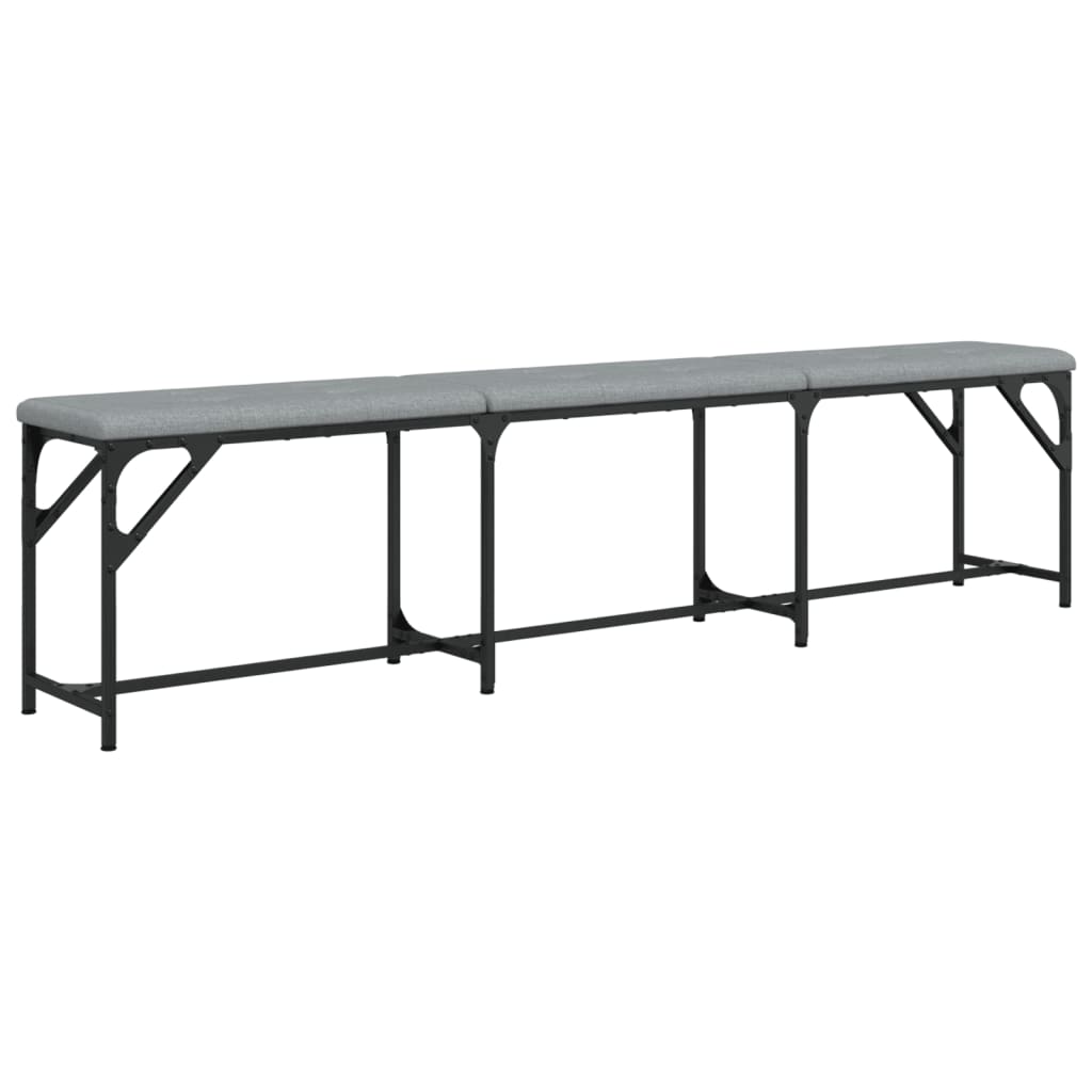 Banco de jantar 186x32x45 cm aço e tecido cinzento-claro