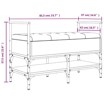 Banco sapateira 85,5x42x57,5 cm deriv. madeira cinzento sonoma