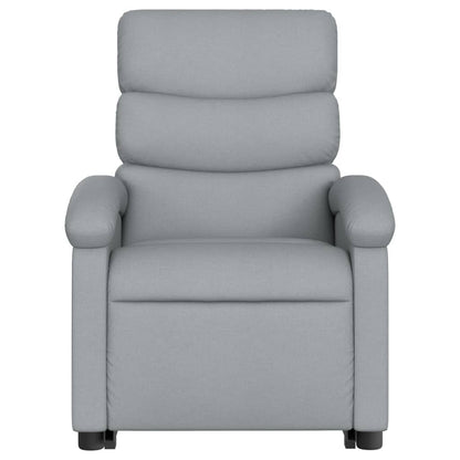 Poltrona Daby Elevatória com 6 Pontos de Massagens e Reclinação Manual em Tecido Cinzento Claro - Design Moderno