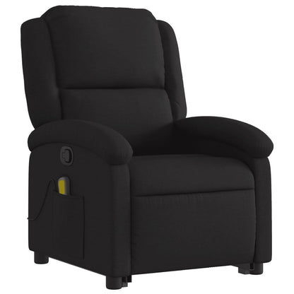 Poltrona Relax Ovar Elevatória com 6 Pontos de Massagens e Reclinação Manual em Tecido - Preto - Design Moderno