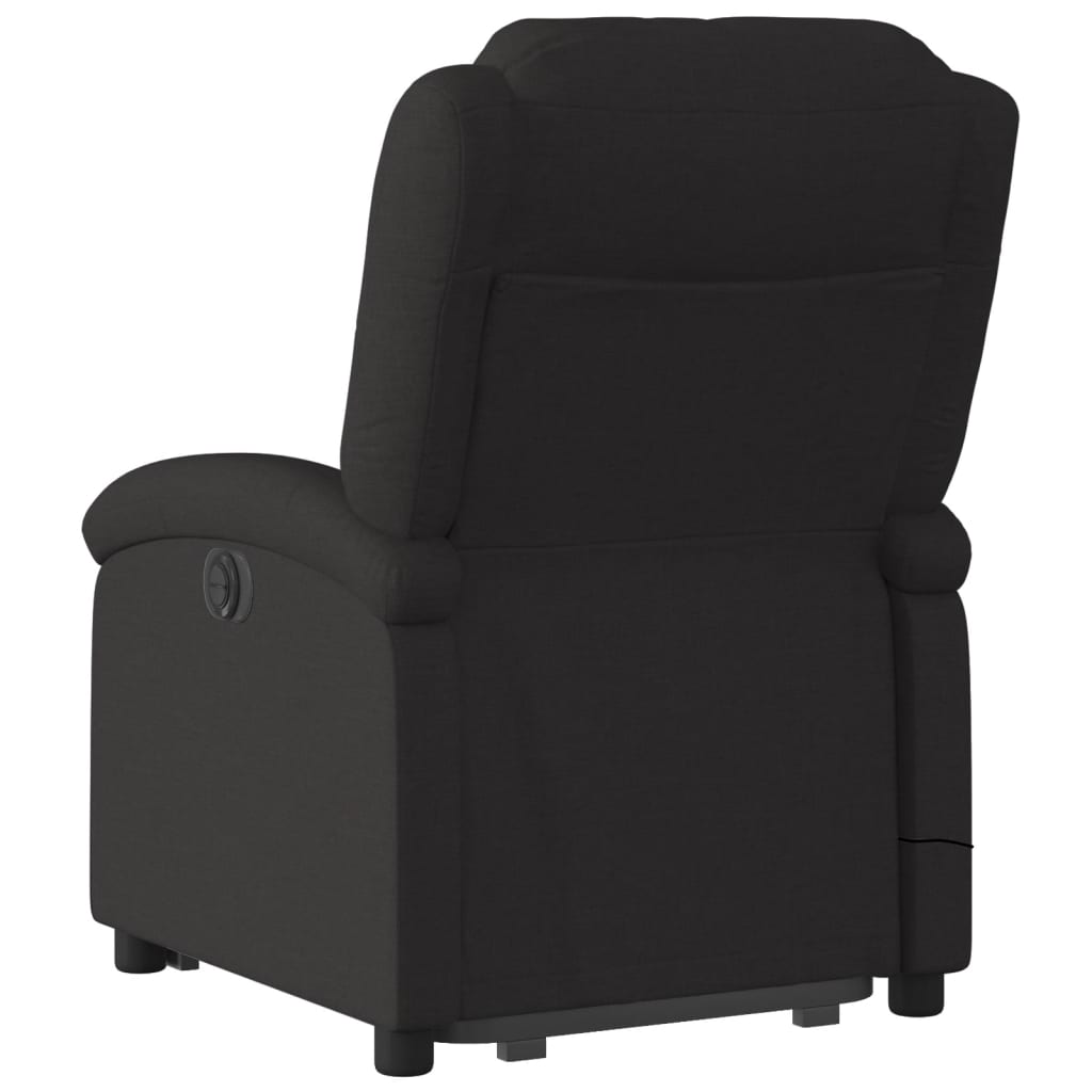 Poltrona Relax Ovar Elevatória com 6 Pontos de Massagens e Reclinação Manual em Tecido - Preto - Design Moderno