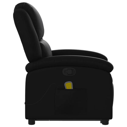 Poltrona Relax Ovar Elevatória com 6 Pontos de Massagens e Reclinação Manual em Couro Artificial - Preto - Design Moderno