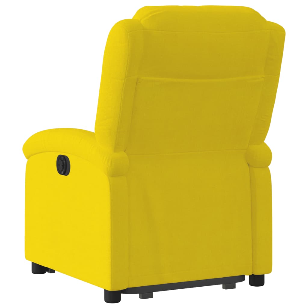 Poltrona reclinável elevatória veludo amarelo