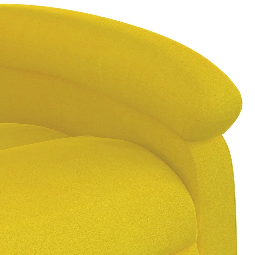 Poltrona reclinável elevatória veludo amarelo