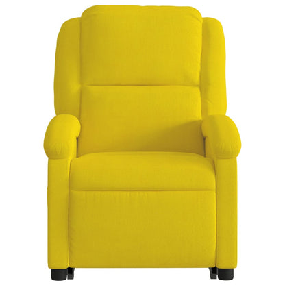 Poltrona massagens reclin. elevatória elétrica veludo amarelo