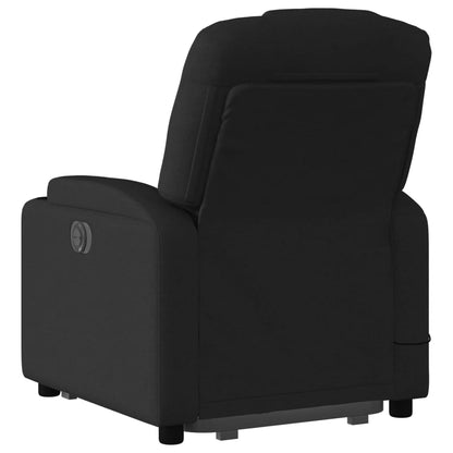 Poltrona Relax Luge Elevatória com 6 Pontos de Massagens e Reclinação Manual em Tecido Respirável - Preto - Design Moderno