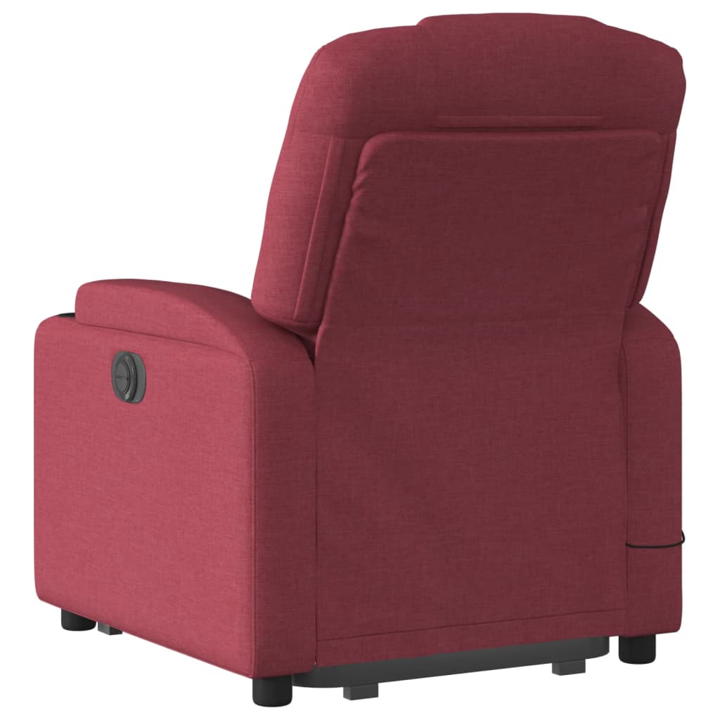 Poltrona Relax Luge Elevatória com 6 Pontos de Massagens e Reclinação Manual em Tecido Respirável - Vermelho Tinto - Design Moderno