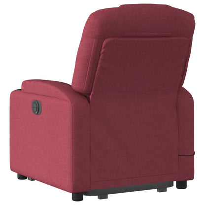 Poltrona Relax Luge Elevatória com 6 Pontos de Massagens e Reclinação Manual em Tecido Respirável - Vermelho Tinto - Design Moderno