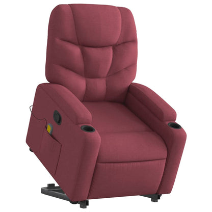 Poltrona de massagens reclin. elevatória tecido vermelho tinto