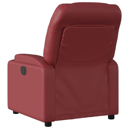 Poltrona massagens reclin. elétrica couro artif. vermelho-tinto