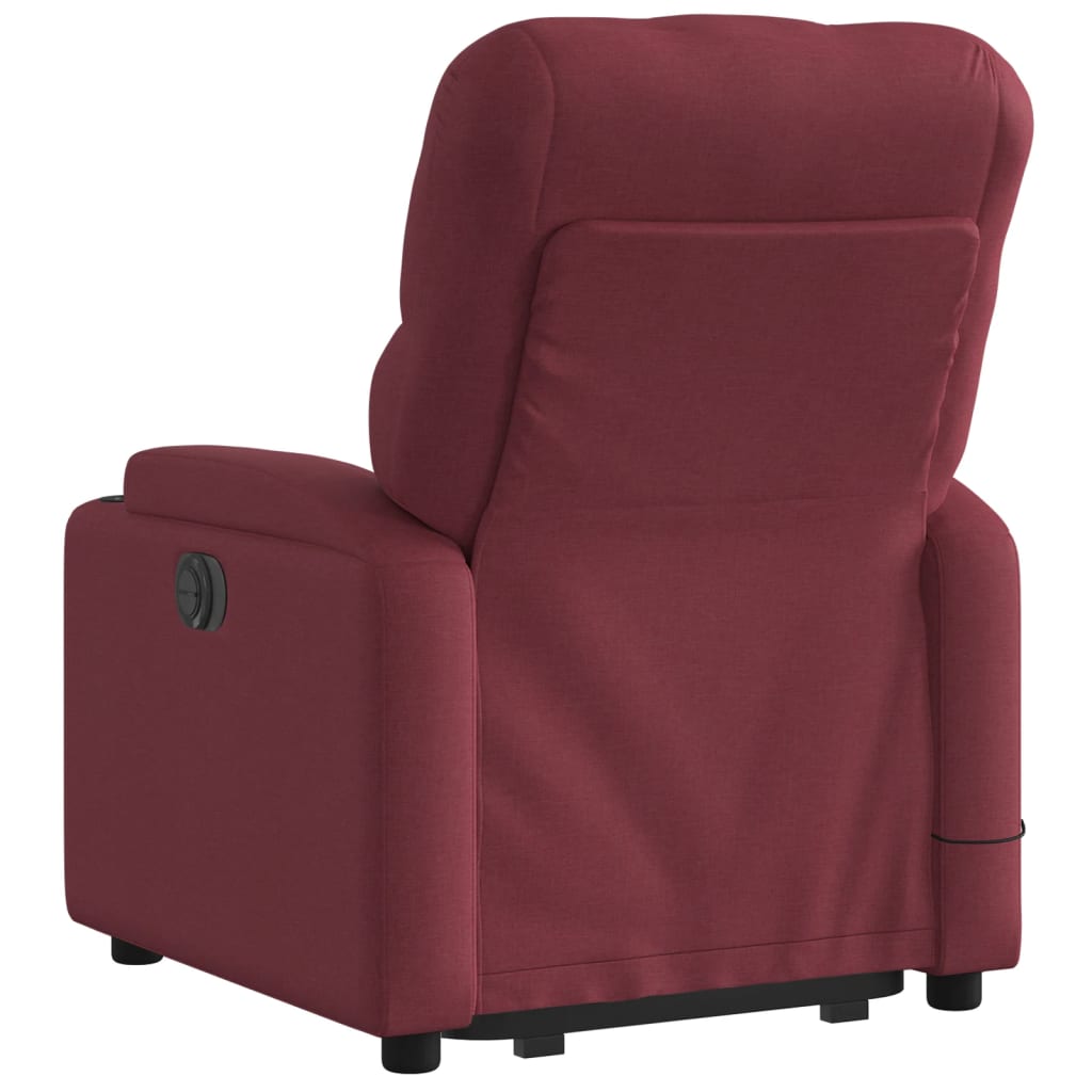 Poltrona de massagens reclin. elevatória tecido vermelho tinto