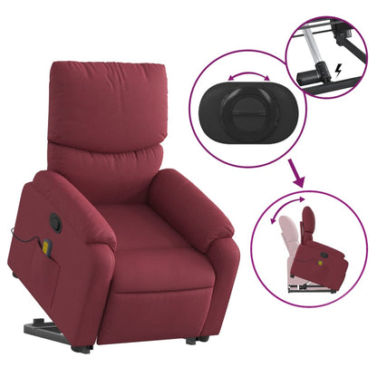 Poltrona de massagens reclin. elevatória tecido vermelho tinto