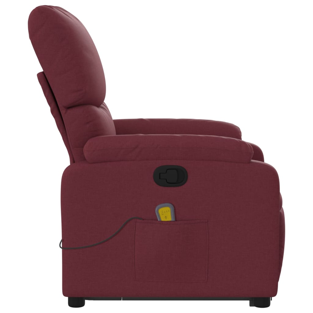 Poltrona de massagens reclin. elevatória tecido vermelho tinto