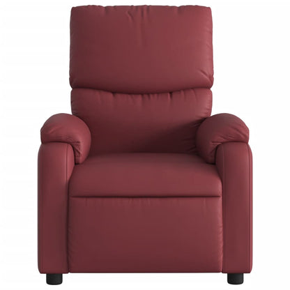 Poltrona massagens reclin. elétrica couro artif. vermelho-tinto